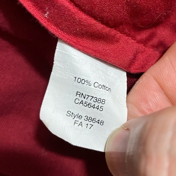 J Crew Pants Mens Size 33x32 Burgundy The Sutton Fit Broken-in Chino Pants - Picture 8 of 9